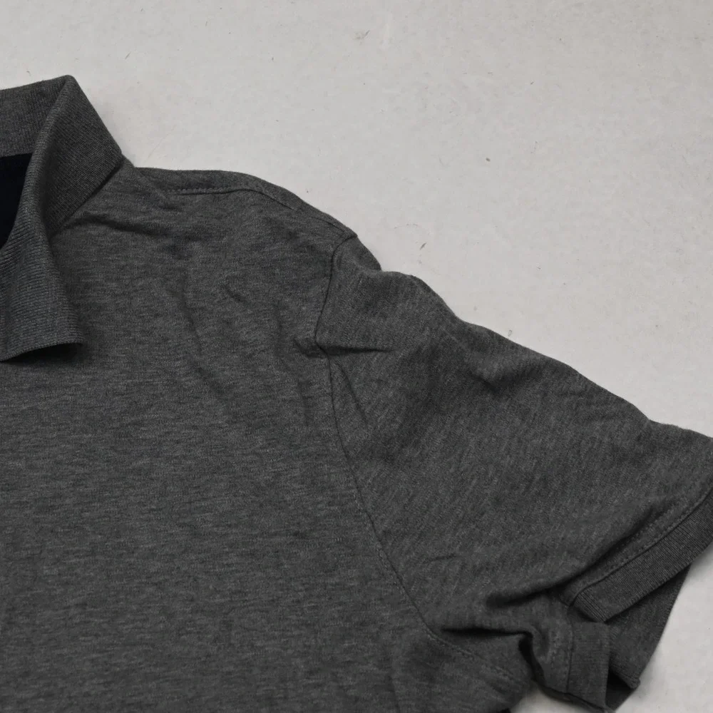 Banana Republic Large L Gray Luxury Touch Standard Fit S/S Soft Mens Polo Shirt